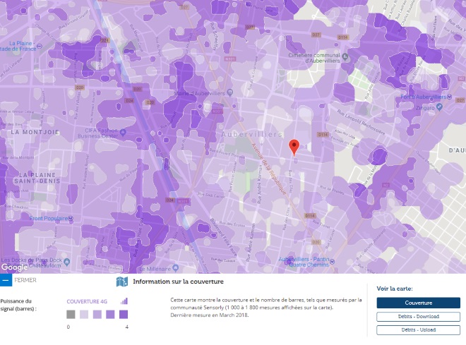 4g Free Mobile Coverage And Rate Focus On Aubervilliers