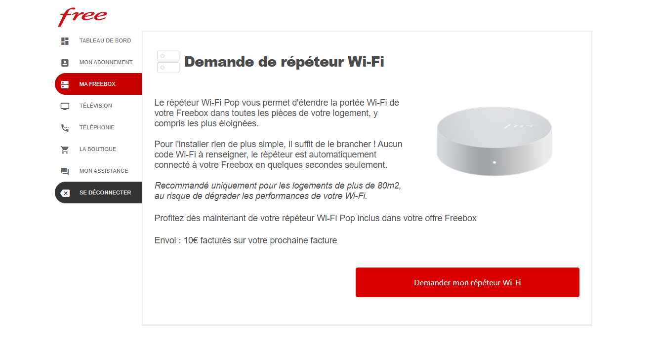 Abonnés Freebox Delta : vous pouvez dès maintenant bénéficier d'un répéteur  Wi-Fi Pop offert