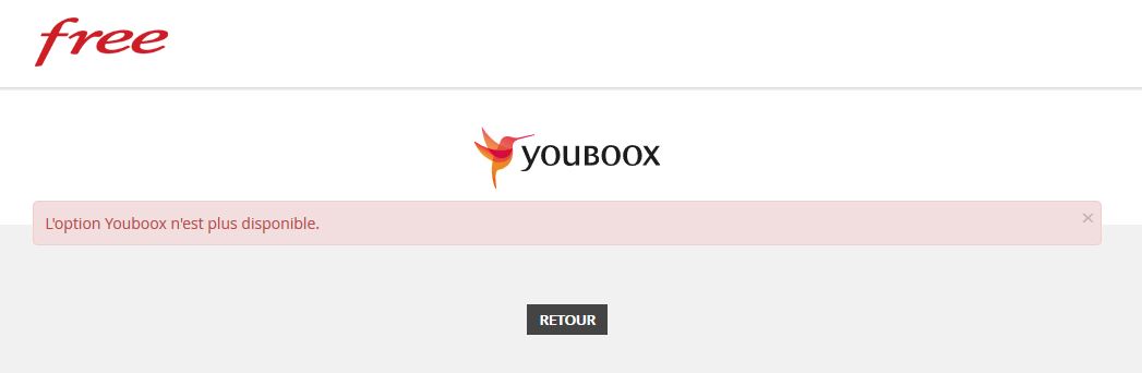 L'offre Youboox One n'est plus disponible pour les abonnés Free