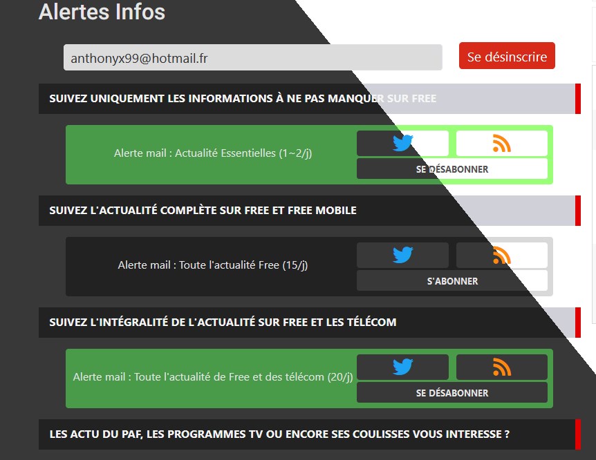 Alertes mails sombre vs clair