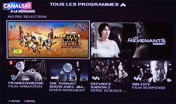 Canalsat à la demande déploie une nouvelle interface sur la Freebox