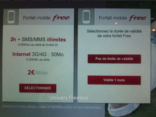 Carte SIM prépayée Free  Forfait 2h rechargeable à 2€