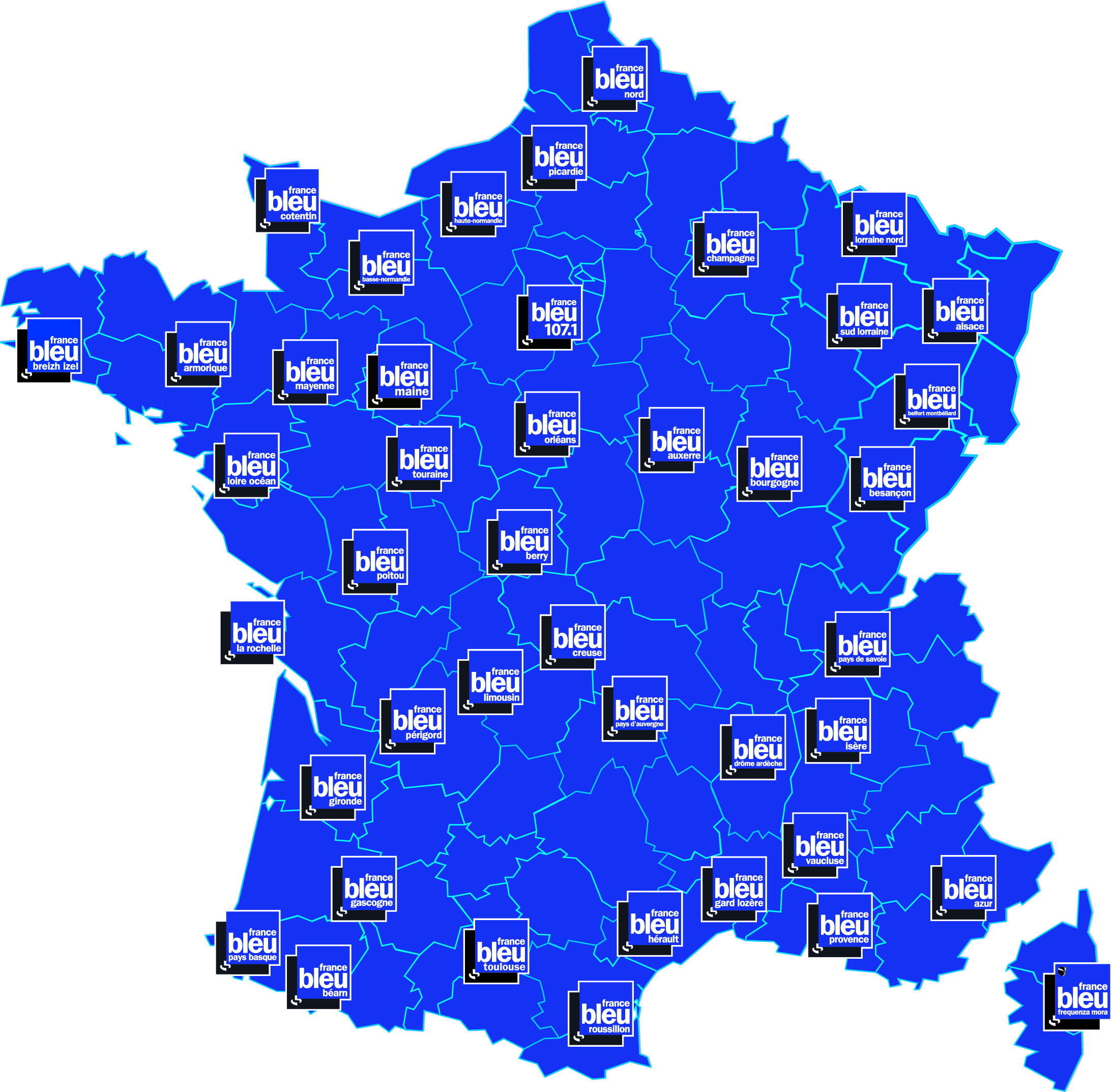 Toutes les Radios de France Bleu disponibles sur la Freebox...mais