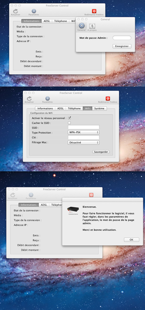application freebox server control pour mac