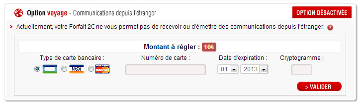 activer l'option voyage free mobile