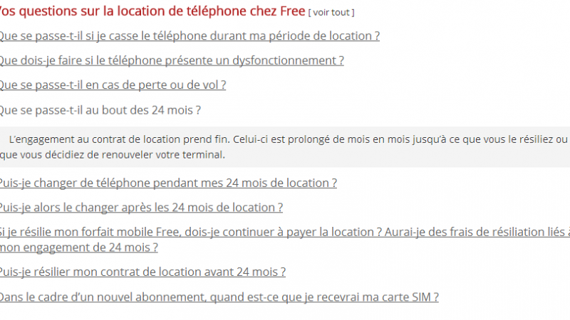 Que devient l’offre de location au bout de 24 mois ? La FAQ Free Mobile donne des précisions