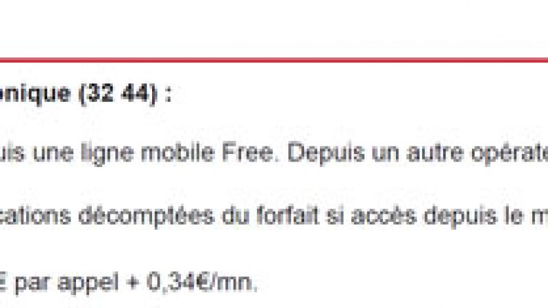 [MàJ] Démenti : la hotline n’est pas gratuite avec le forfait 2€ Free Mobile