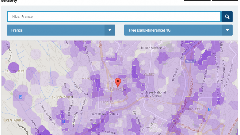 Couverture et débit 4G Free Mobile : Focus sur Nice