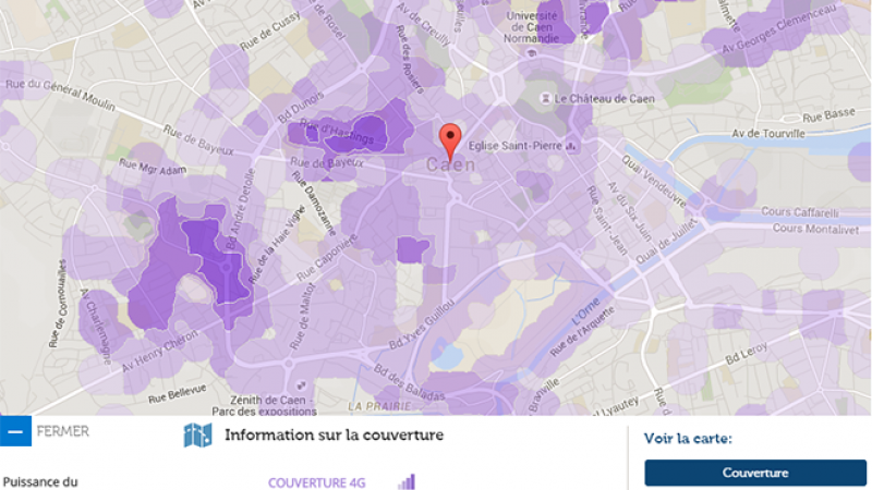 Couverture et débit 4G Free Mobile : Focus sur Caen