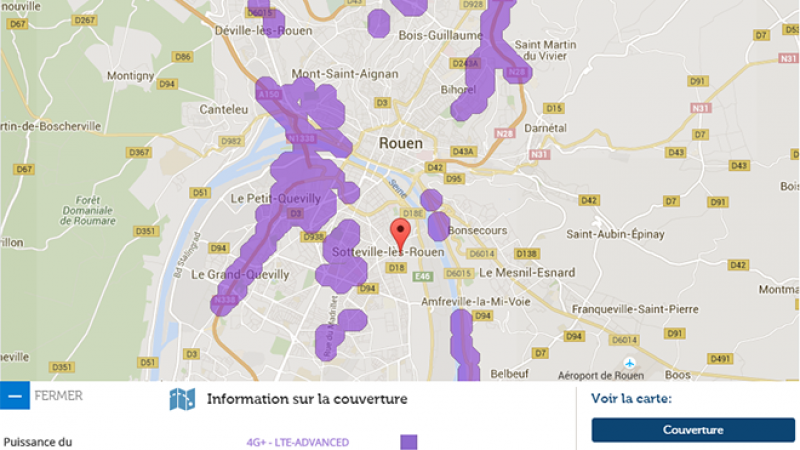 Couverture et débit 4G+ Free Mobile : Focus sur Rouen