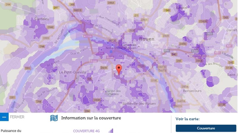 Couverture et débits 4G Free Mobile : Focus sur Rouen