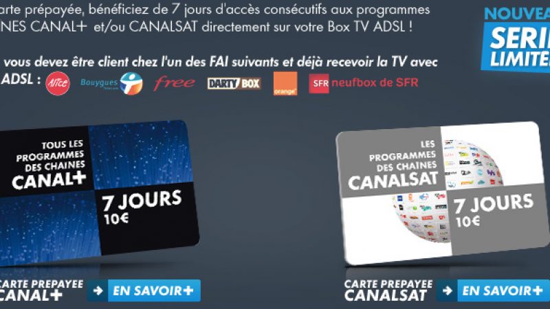 Le groupe Canal + propose des offres prépayées
