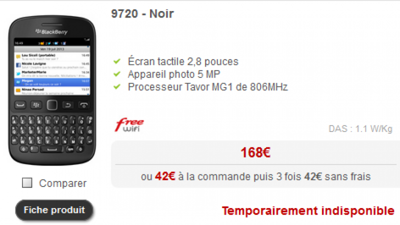 Deux terminaux “temporairement indisponibles” chez Free Mobile