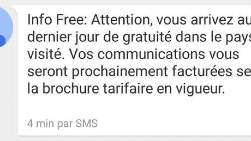 Roaming Free Mobile : Un SMS bien pratique pour éviter toute mauvaise surprise