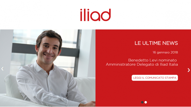 Lancement du site web d’Iliad en Italie