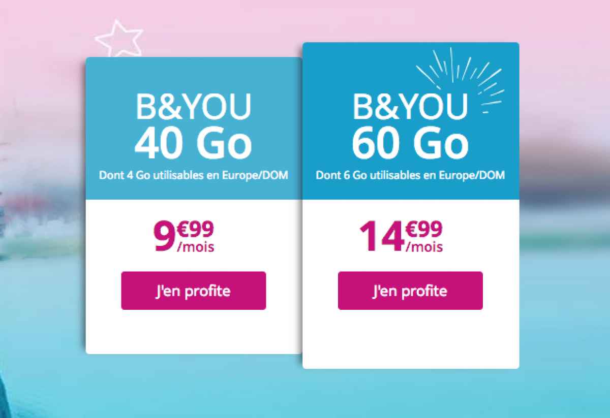 Bal des promos : forfait 40 Go à 9,99€ et 60 Go à 14,99€ à vie chez Bouygues Telecom