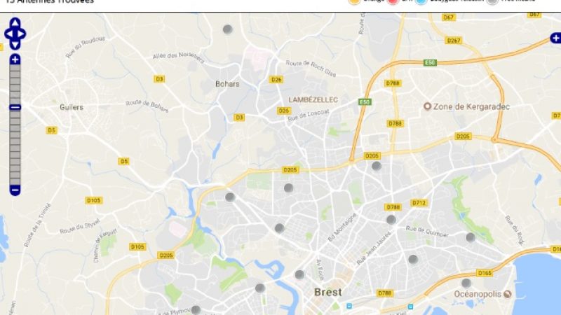 Découvrez la répartition des antennes mobiles Free 3G/4G sur Brest