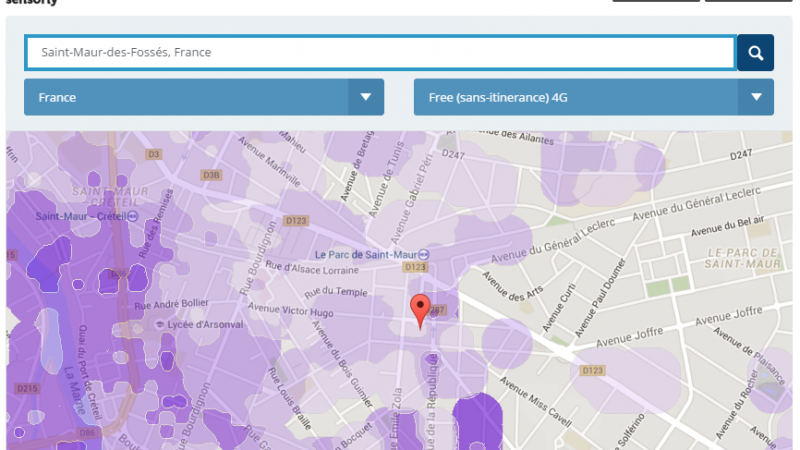 Couverture et débit 4G du réseau mobile de Free : Focus sur St-Maur-des-fossés