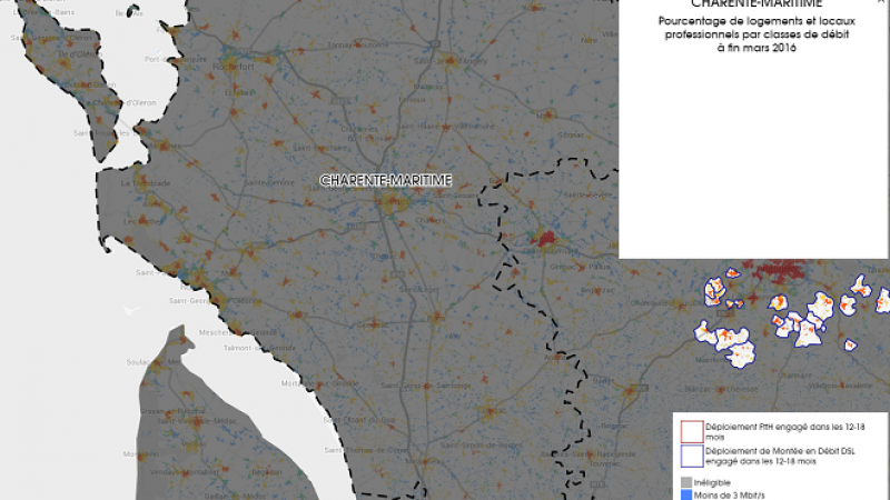 Découvrez la carte des déploiements très haut débit engagés dans la Charente Maritime