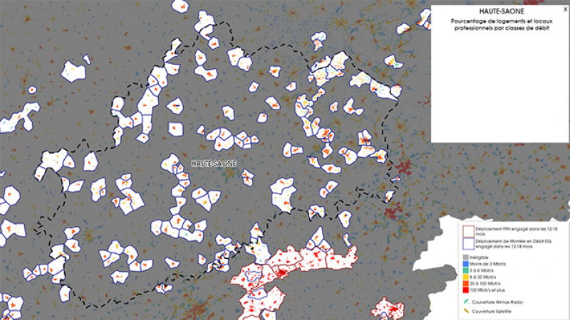 Découvrez la carte des déploiements très haut débit lancés en Haute Saône