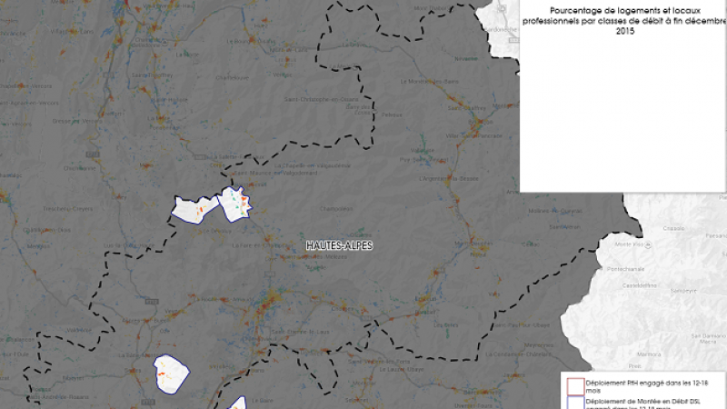 Découvrez la carte des déploiements très haut débit lancés dans les Hautes Alpes