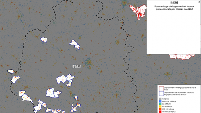 Découvrez la carte des déploiements très haut débit lancés dans l’Indre