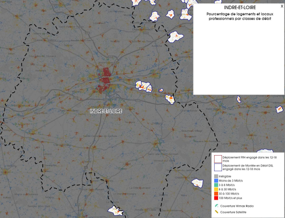 Découvrez la carte des déploiements très haut débit lancés dans l’Indre et Loire