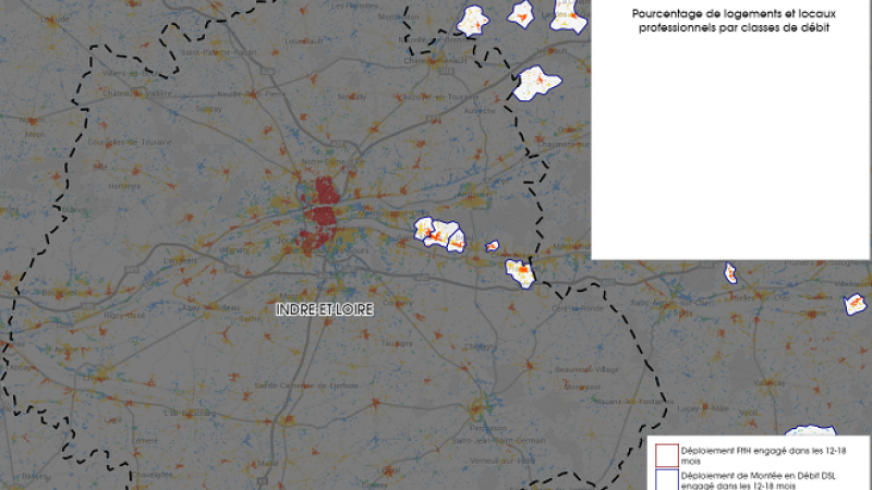 Découvrez la carte des déploiements très haut débit lancés dans l’Indre et Loire