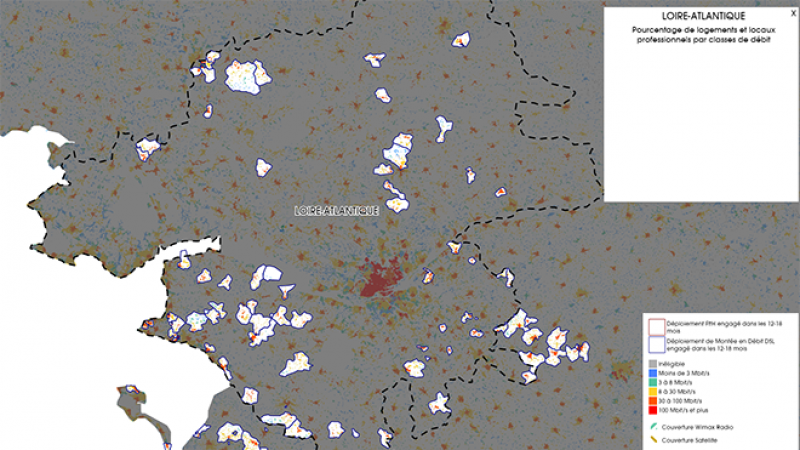 Découvrez la carte des déploiements très haut débit lancés en Loire Atlantique