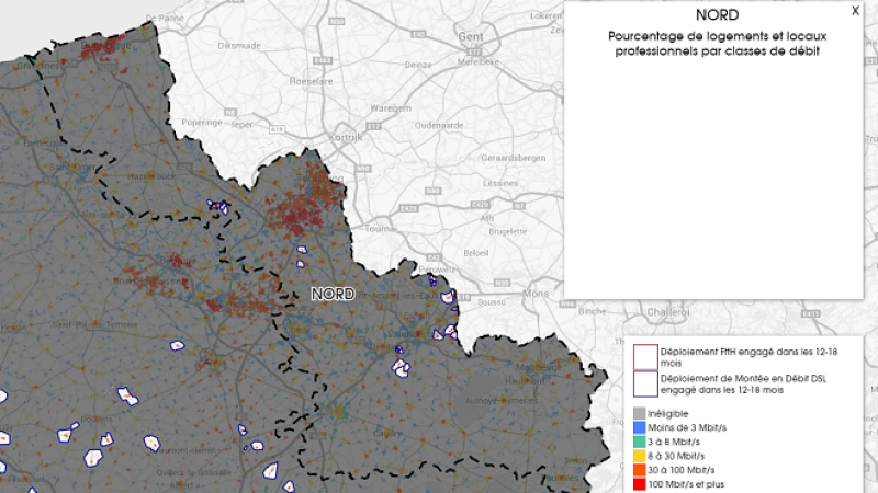 Découvrez la carte des déploiements très haut débit lancés dans le Nord