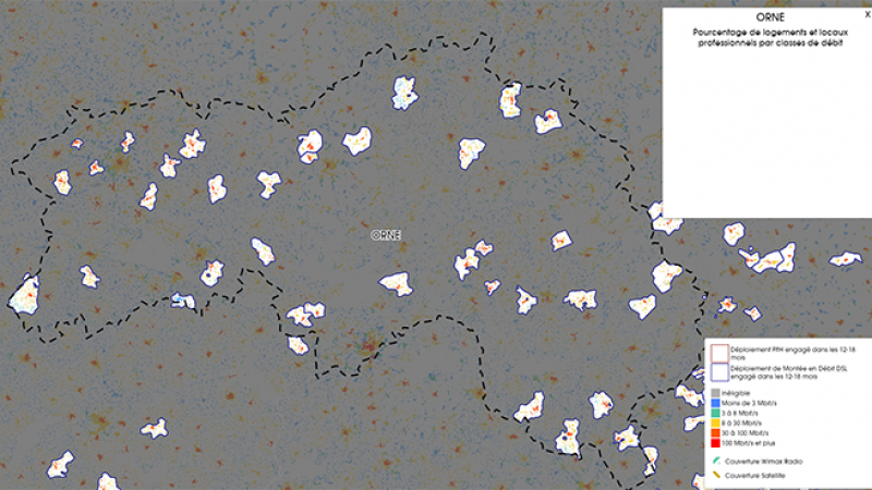 Découvrez la carte des déploiements très haut débit lancés dans l’Orne