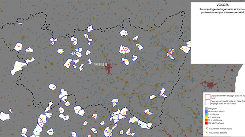 Découvrez la carte des déploiements très haut débit lancés dans les Vosges