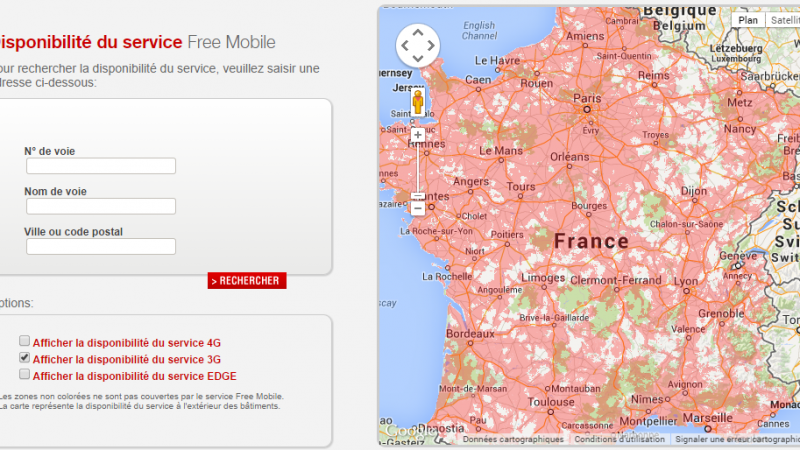 Free Mobile met à jour ses cartes de couvertures mobiles