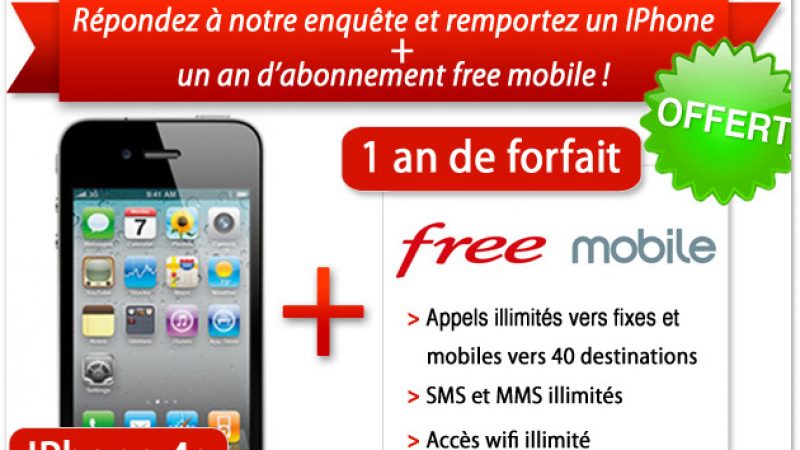 Gagnez un iPhone 4S et 1 an d’abonnement à FreeMobile