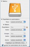Disque dur formaté en Mac OS étendu et monté en lecture seul