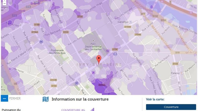 Couverture et débit 4G Free Mobile : Focus sur Yvry sur Seine