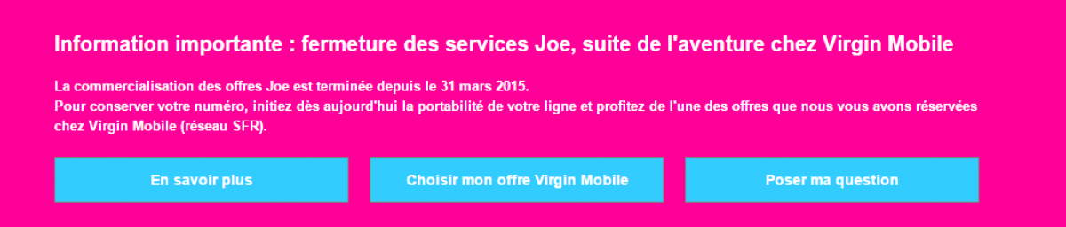 Joe Mobile baisse le rideau au profit de Virgin Mobile