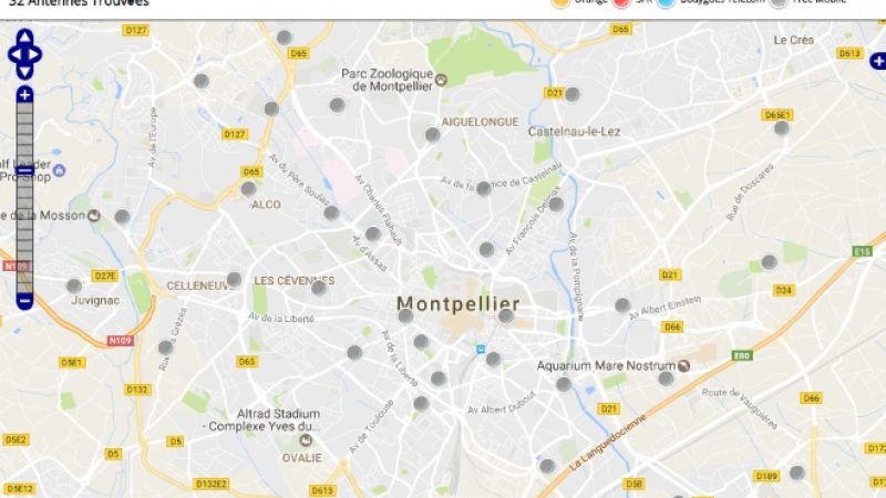 Découvrez la répartition des antennes mobiles Free 3G/4G sur Montpellier