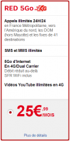 RED ajoute la 4G et Youtube illimité, mais uniquement sous couverture 4G