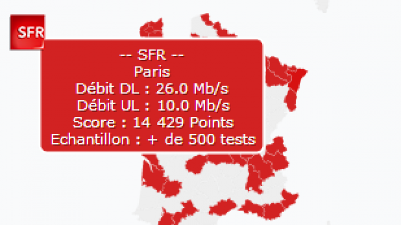 SFR se targue d’avoir “la meilleure couverture très-haut-débit mobile en France. “