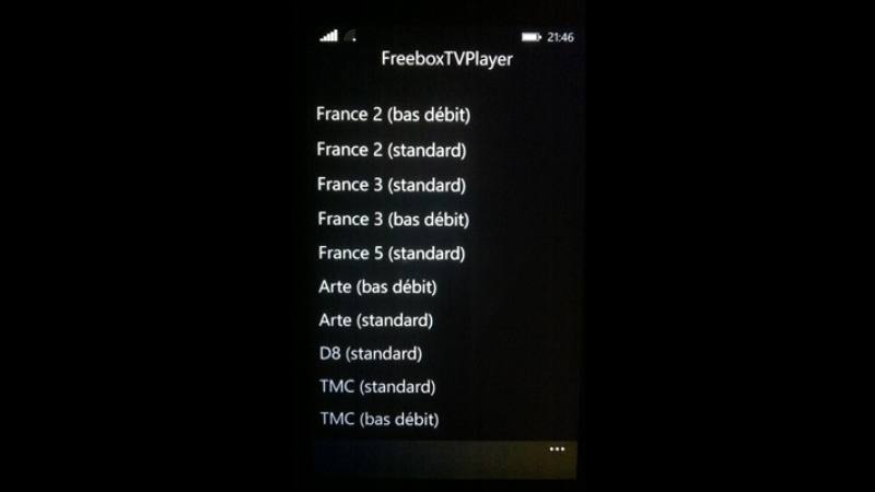 FreeboxTVPlayer : regardez Freebox TV avec votre Windows Phone