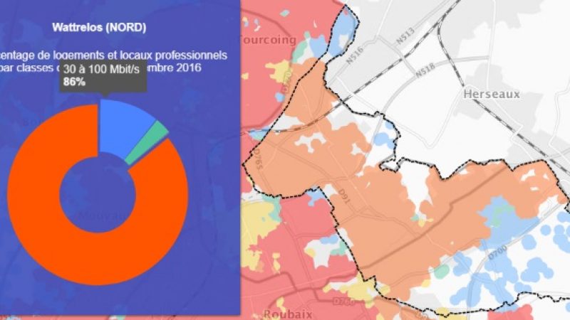 Découvrez les cartes du déploiement très haut débit de Wattrelos