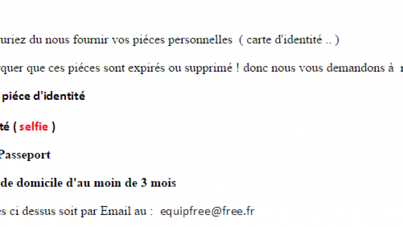 Un pirate ne doute de rien et envoie le pire mail frauduleux visant les Freenautes