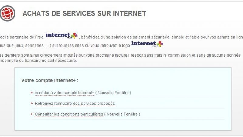 Nouveau : Achat de services sur Internet