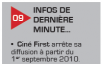 Ciné First arrêterait sa diffusion à partir du 1er septembre prochain