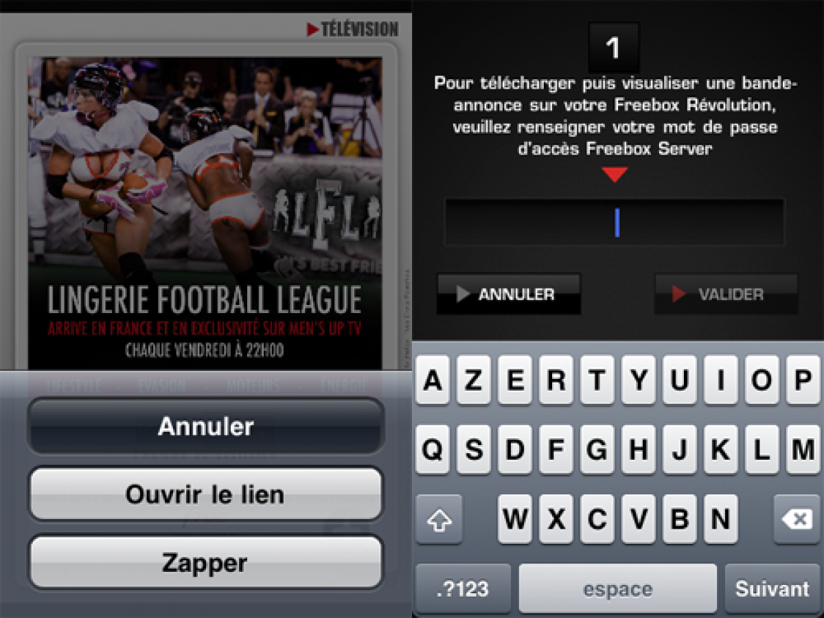 L’Aktu Freebox version iPhone propose maintenant l’envoi des bandes annonces sur la Freebox