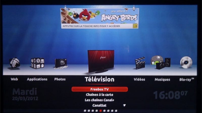 Free intègre une animation Angry Birds sur la page d’accueil de la Freebox Révolution