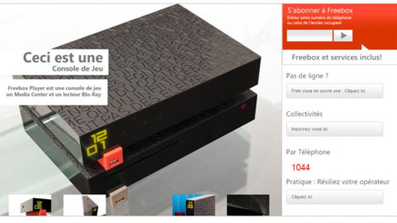 Nouvelle animation Freebox Révolution sur le site de Free