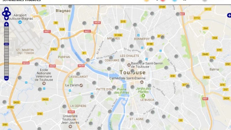 Découvrez la répartition des antennes Free Mobile 3G/4G sur Toulouse