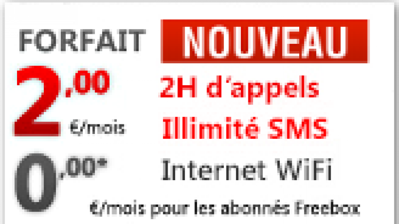 Nouveau forfait Free Mobile 2€ : 2h d’appels incluant l’international + SMS illimités !